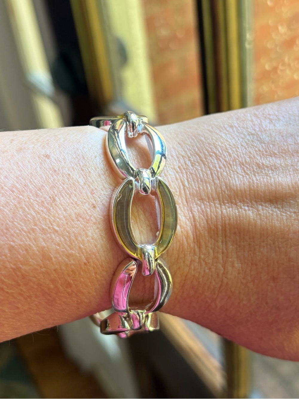 Silver-Tone Link Stretch Bracelet